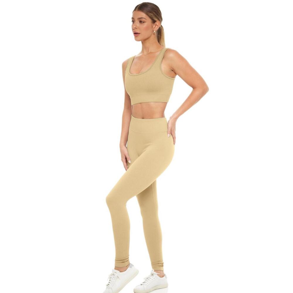 YG COLLECTION: Maui Sculpted Legging Set - Khaki